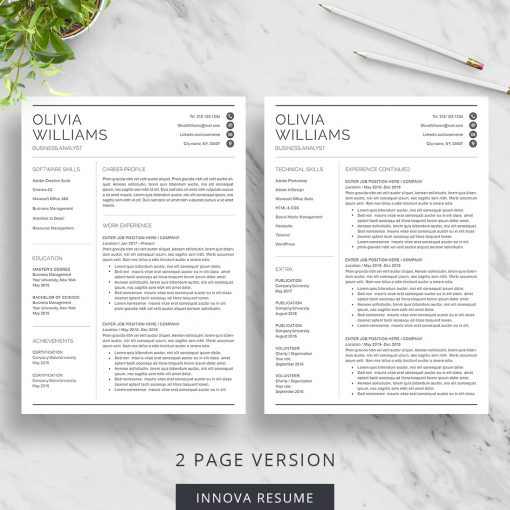 2 page resume template