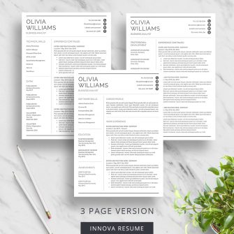 3 page resume template