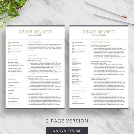 2 page resume template