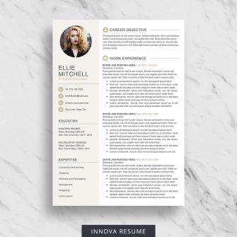 Resume template with photo