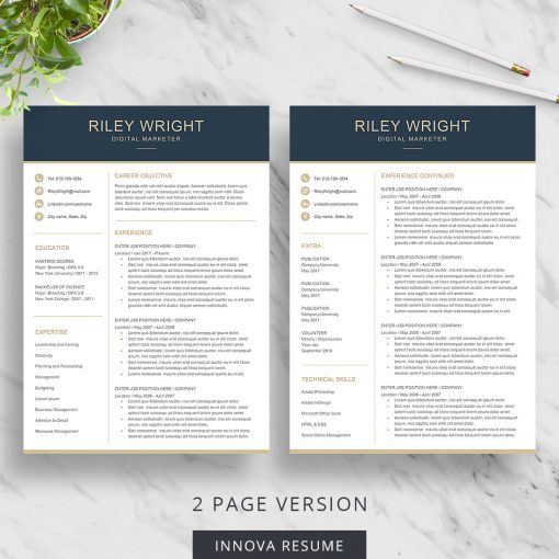 Modern 2 page resume template