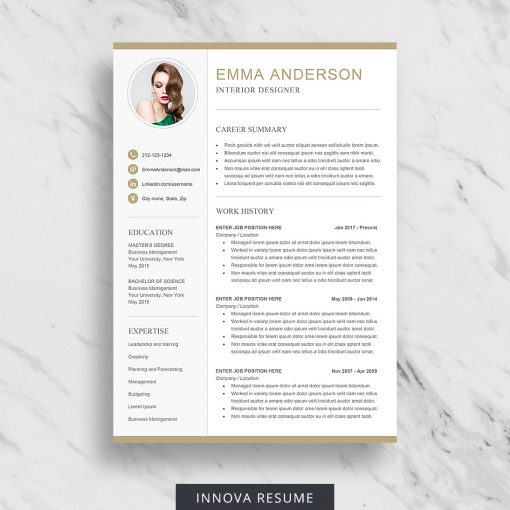 Resume template with photo