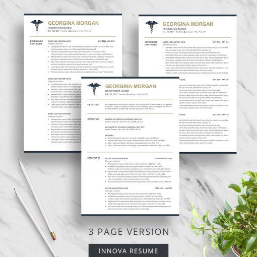 3 page doctor resume template