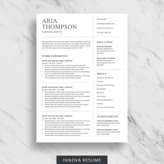 Minimalist resume template