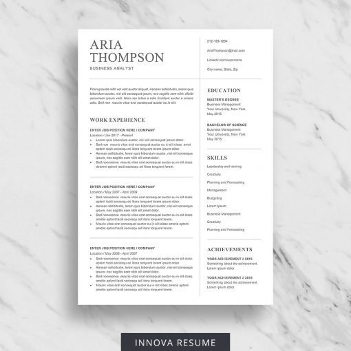 Minimalist resume template