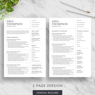 2 page minimalist resume template