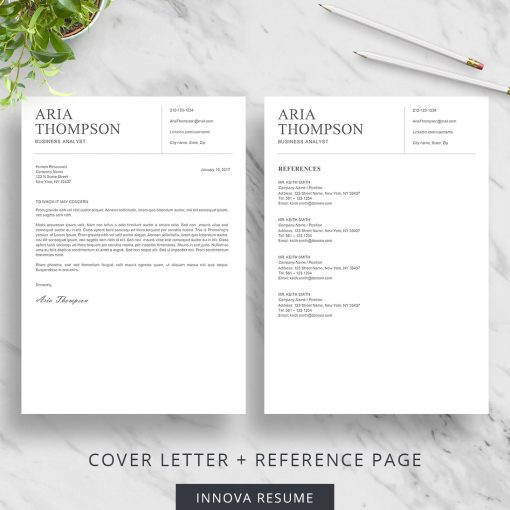 Minimalist cover letter design