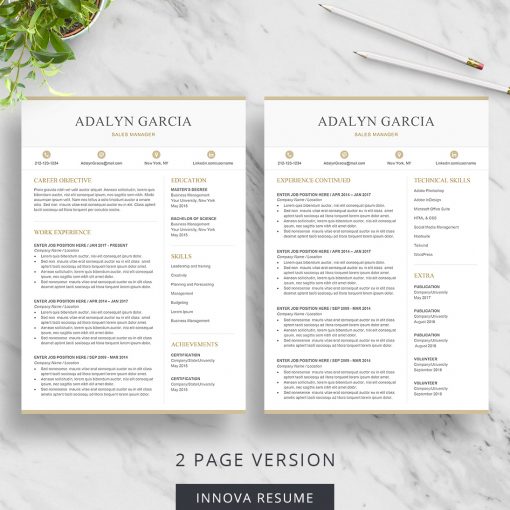 Modern 2 page resume template