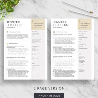 2 page resume template