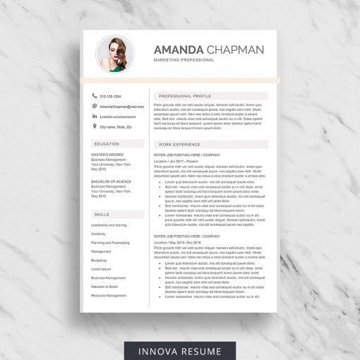 Resume template with photo