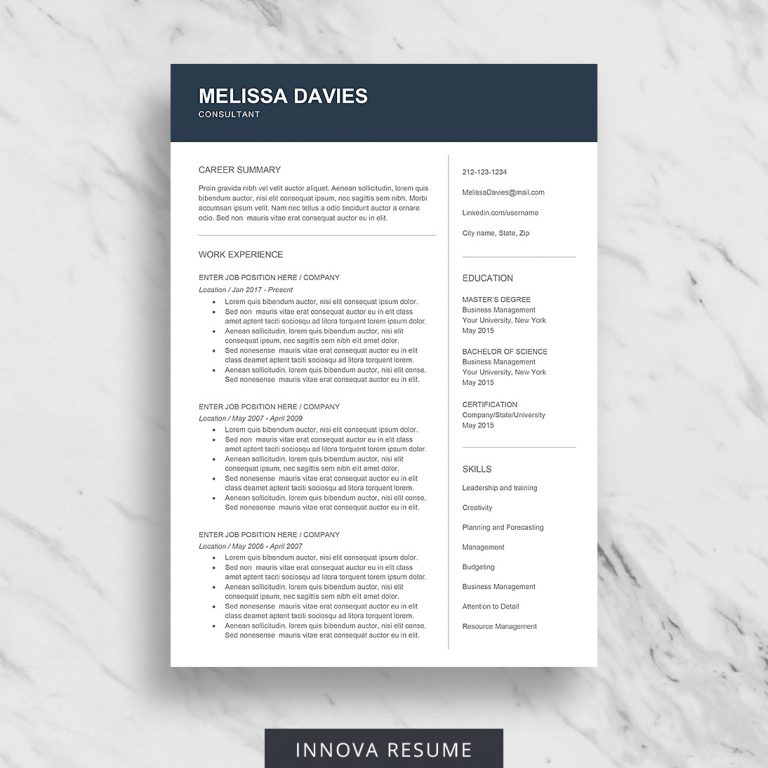 Buy Resume Templates for Microsoft Word - Innova Resume | Modern Resume ...