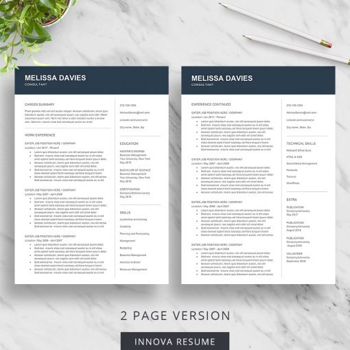 2 page resume template