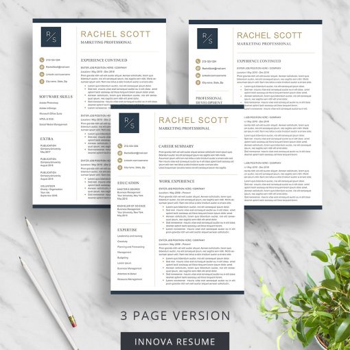 Creative 3 page resume template