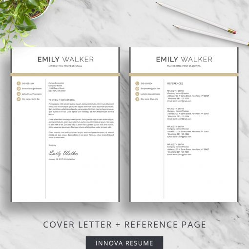 Cover letter with modern design