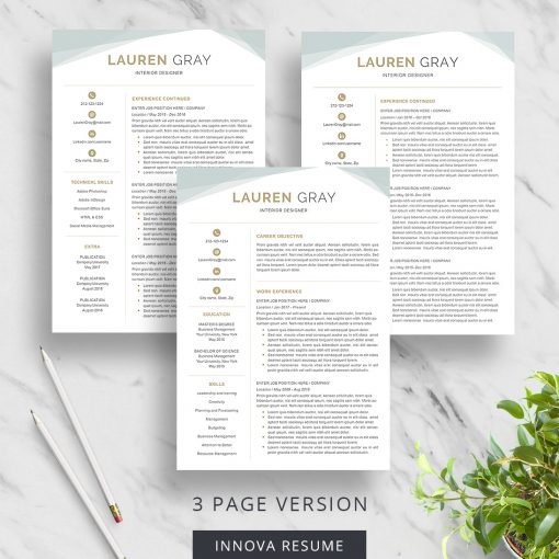 Creative 3 page resume template