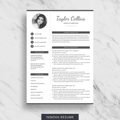 Resume template with photo