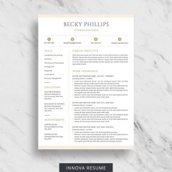 Resume template with professional design