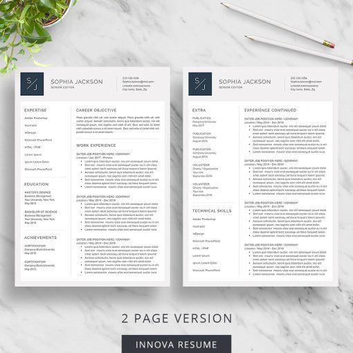 Creative 2 page resume template
