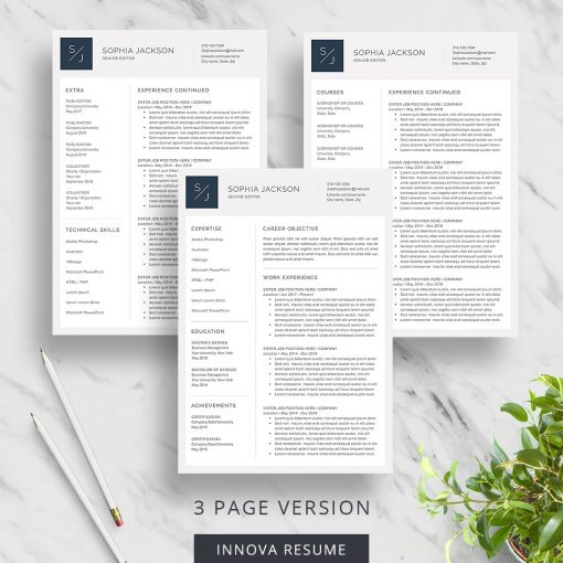 Creative 3 page resume template