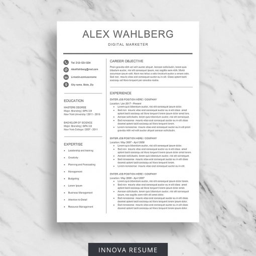 Clean resume template