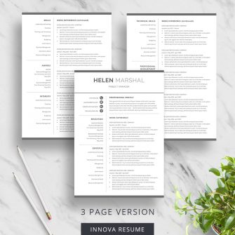 3 page resume template