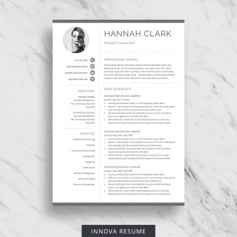 Photo resume template