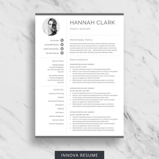 Photo resume template