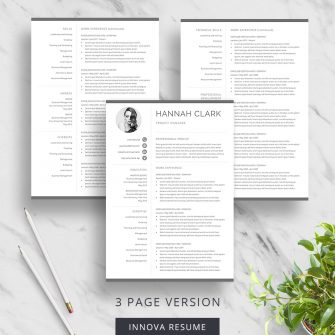 3 page photo resume template