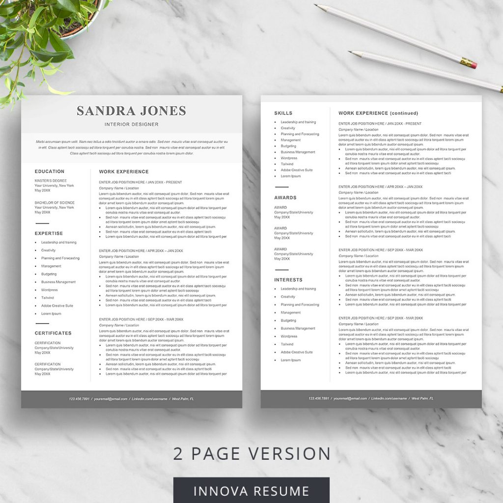 CV template for Microsoft Word - Innova Resume | Modern Resume Templates