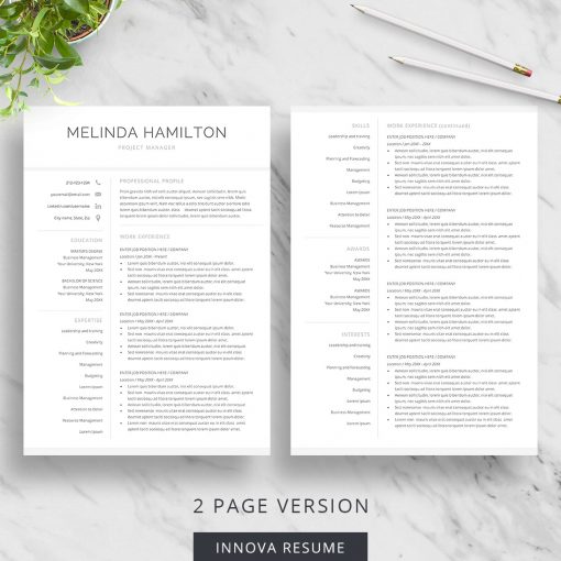 2 page basic resume template