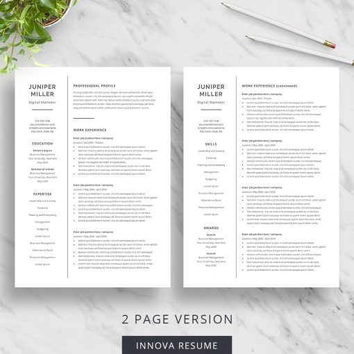 2 page ATS resume template