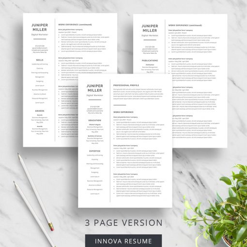 3 page 2 page ATS resume template