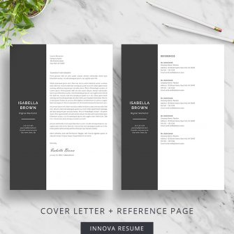 Cover letter and reference page
