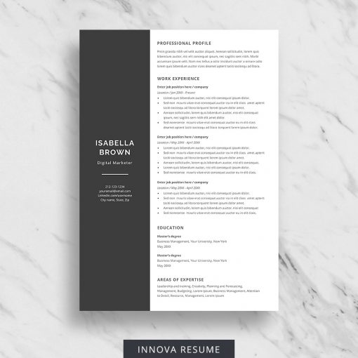 Chronological resume template