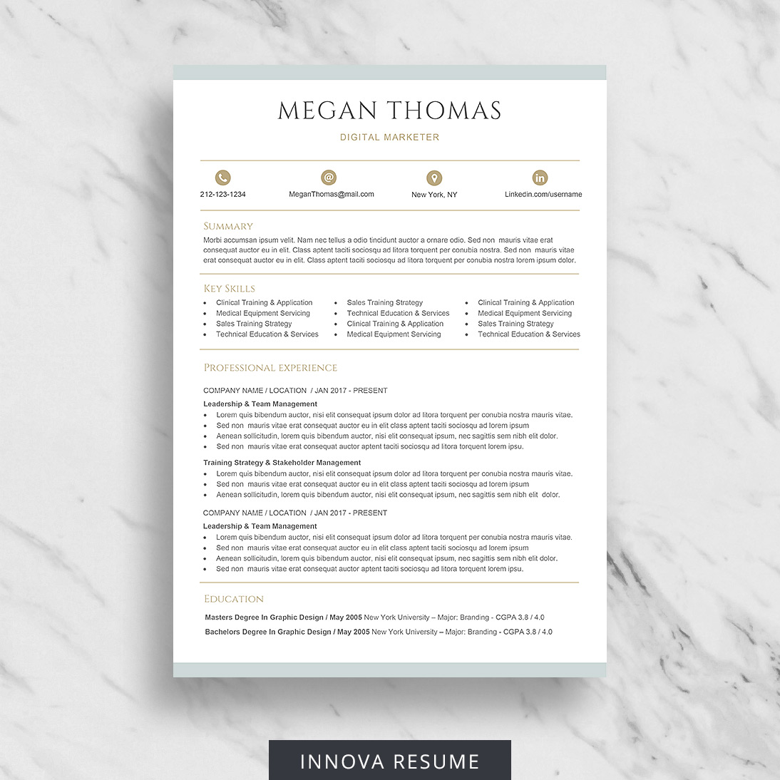 Career Change Resume Template For Word Innova Resume Modern Resume 