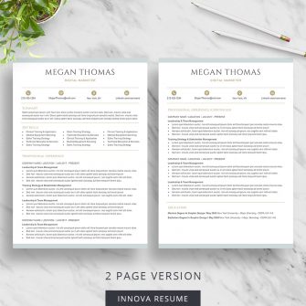 2 page career changers resume template